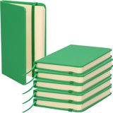 Set van 5x stuks notitieblokje harde kaft groen 9 x 14 cm
