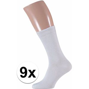 Witte heren sokken 9 paar maat 40/46