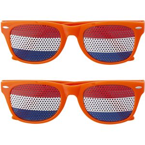 2x stuks oranje thema Koningsdag feest/party bril voor volwassenen