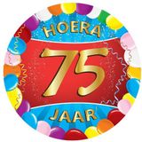 75x Gekleurde bierviltjes 75 jaar feestartikelen