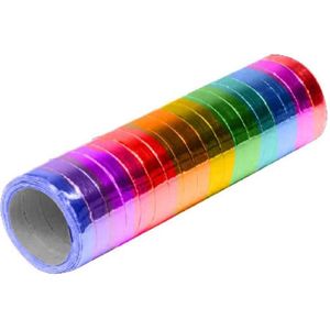 6x Serpentine rollen regenboog metallic 4 meter