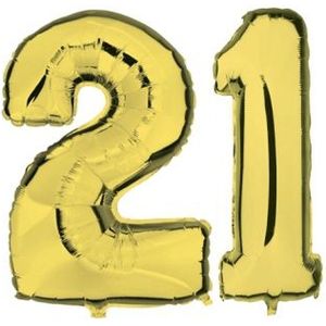 21 jaar folie ballonnen goud