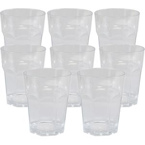Drinkglas - 20x - transparant - onbreekbaar kunststof - 220 ml