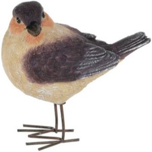 Decoratie Tuinbeeld vogeltje - mees - metaal - 10 cm