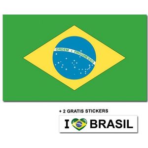 Braziliaanse vlag  2 gratis stickers
