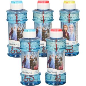8x Disney Frozen 2 bellenblaas flesjes met bal spelletje in dop 300 ml voor kinderen