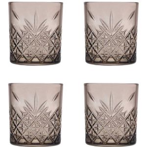 Pasabahce Timeless - Zwarte Whiskyglas - Set van 4 - 345 ml