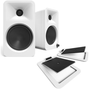 Kanto ORA4 with S4W Tilted Speaker Stands White