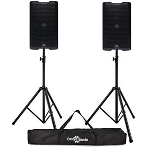 Mackie SRM212 V-Class 12 Active PA Speakers Pair with Stands & Bag