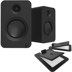 Kanto REN Powered Speakers with S6 Tilted Stands Matte Black