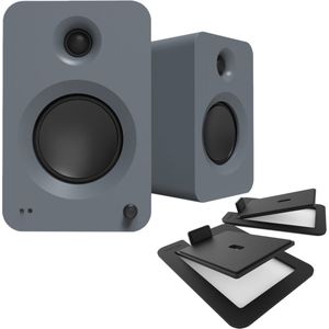 Kanto REN Powered Speakers with S6 Tilted Stands Matte Grey