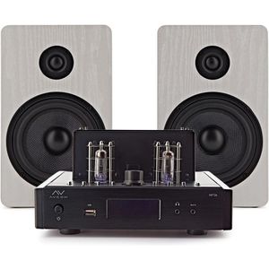 AVCOM Tube Amplifier with Passive Speakers White