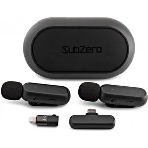 SubZero Dual Wireless Lav Mic with USB-C and Lightning Connections