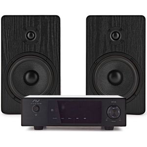 AVCOM Solid State Amplifier with Passive Speakers Black
