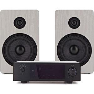 AVCOM Solid State Amplifier with Passive Speakers White