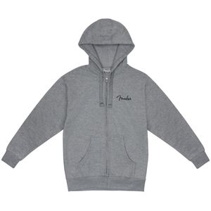 Fender Spaghetti Small Logo Zip Front Hoodie Athletic Gray S