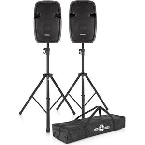 SubZero 500W 12" PA-luidsprekersysteem met Digitale Mediaspeler & Statieven