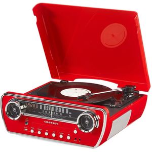 Crosley Powel 7-in-1 Bluetooth Record Player Red