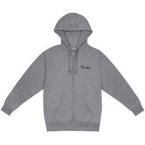 Fender Spaghetti Small Logo Zip Front Hoodie Athletic Gray XL