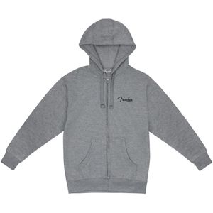 Fender Spaghetti Small Logo Zip Front Hoodie Athletic Grey L