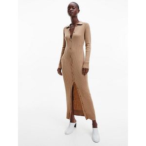 Geribbelde wollen lyocell jurk