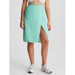 Crepe midi-rok met strik in de taille