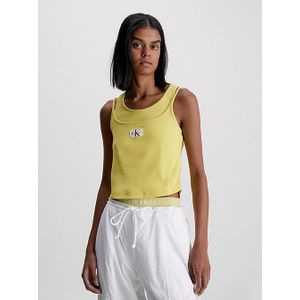 Dubbellaagse geribde tanktop