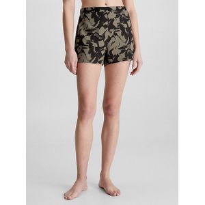 Calvin Klein Dames Slaap Short, Blurswirls Greyolive, XS