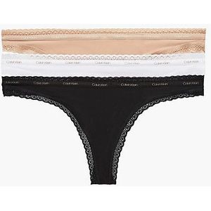 3 Pack Thongs - Bottoms Up - Calvin Klein - Multi - Women - XS