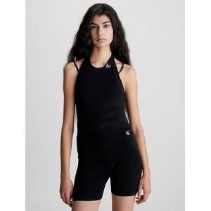 Katoengebreide haltertop