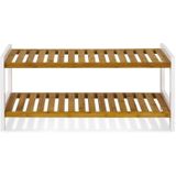 Etagere Bamboe Wit 2 laags 70x33x26cm