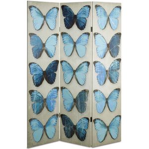 Kamerscherm Canvas Grijs Blauw Vlinders