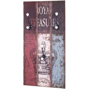 Wandkapstok MDF Metaal Porselein Vintage ROYAL TREASURES 40x80x12cm