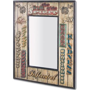 Wandspiegel | Vintage | Metaal | Vintage-optiek | 52x3x70cm