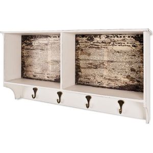 Wandkapstok MDF Creme Wallstreet Journal 76x40x15cm