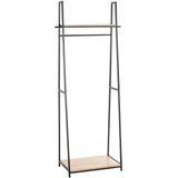 Garderobe | Kapstok | Zwart| Staal | Eiken dekor | 68x166x40cm