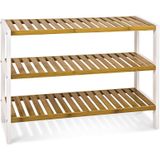 Etagere Bamboe Wit 3 Laags 70x54x26cm