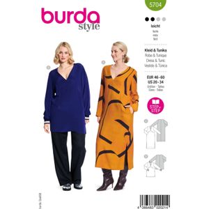 Burda nr. 5704 maat 46-60 Jurk/Tuniek