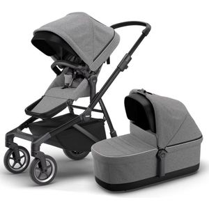Thule Sleek Kinderwagen + WIEG - Grey Melange / Black