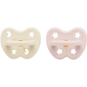 Hevea 2-pack Fopspenen Orthodontisch (0-3 M) - Powder Pink/Milky White