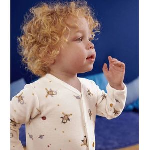 Petit Bateau Babypyjama In Velour - Pinguïn In De Ruimte - 3 maanden