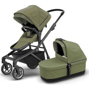 Thule Sleek Kinderwagen + WIEG - Soft Green / Black