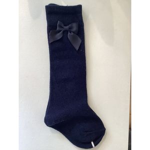 Hoge Kousen Met Strikje Marine Blauw