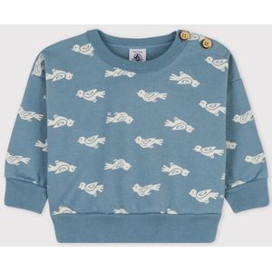 Petit Bateau | Sweater In Katoen Met Print Vogeltjes - 3 maanden