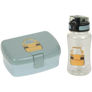 Lässig | Lunchset (Lunchbox / Brooddoos & Drinkfles) Tiny Drivers - Excavator