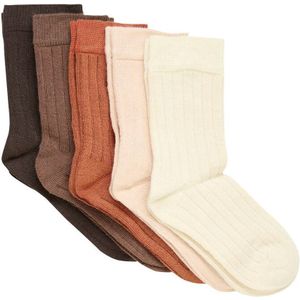 Minymo 5-pack Bamboe Sokken - Cacoa Brown - Maat 15/18