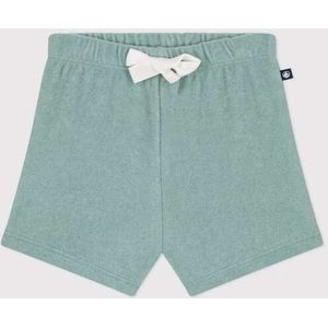 Petit Bateau Baby Short Van Katoenen Badstof Groen - 12 maanden