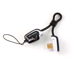 Slimme USB naar mini-USB 5-pins kabel met MicroSD kaartlezer, 10 cm