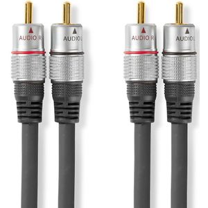Stereo-Audiokabel | 2x RCA Male - 2x RCA Male | 1,50 m | Antraciet