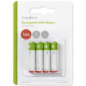 Oplaadbare NiMH batterij AAA | 1,2 V | 950 mAh | 4 stuks | Blister